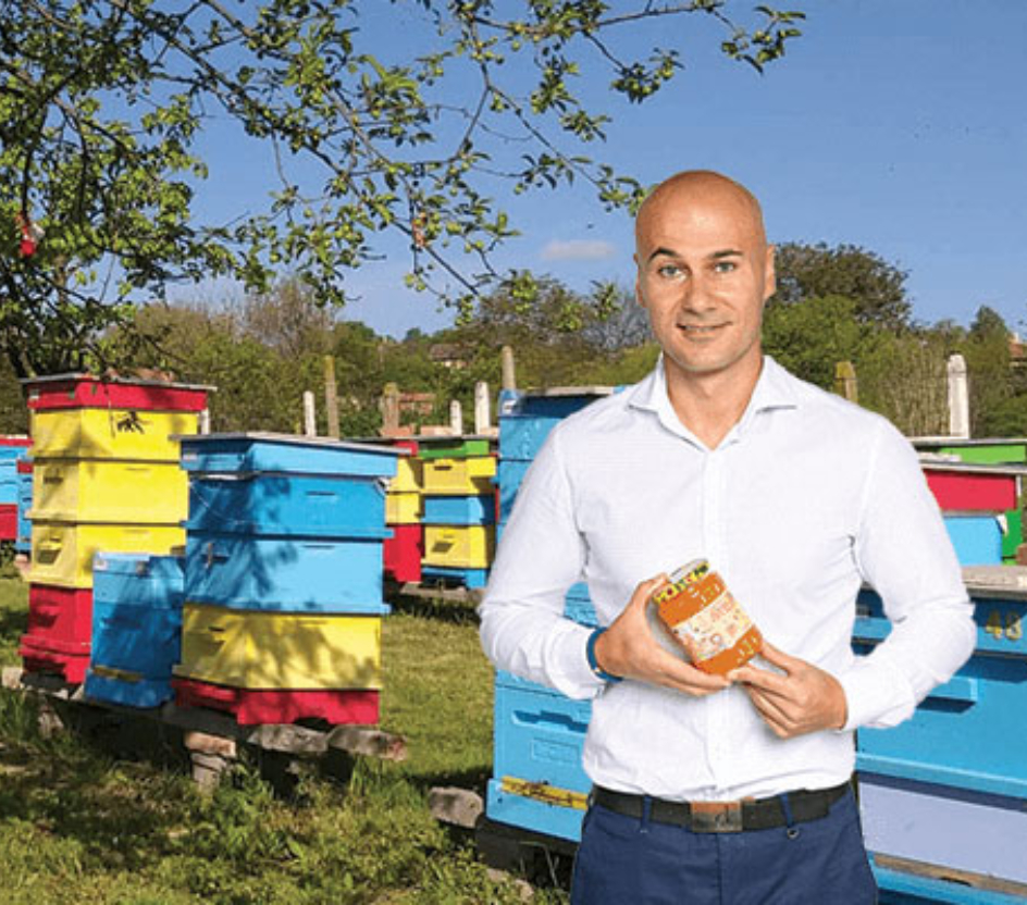 beekeeper George Georgiev and his hives